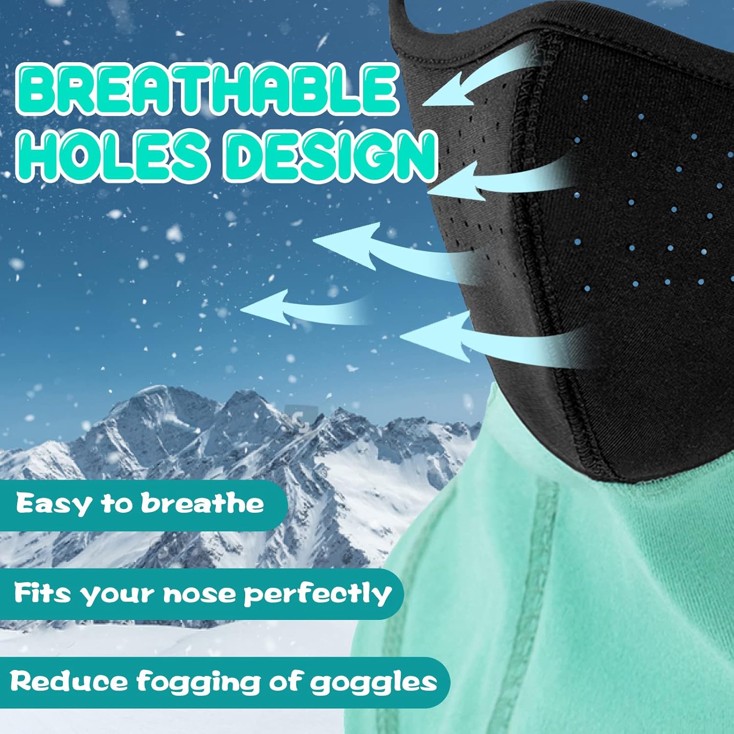 Perfect for Winter Kids Balaclava Ski Mask with Breather Design