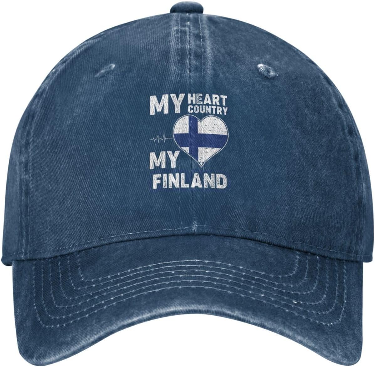 My Heart My Country My Finland Baseball Cap Durable Dad Hat