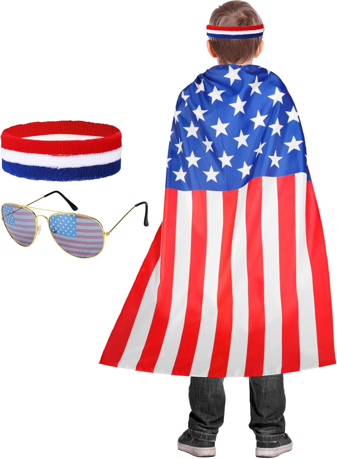 Catching the 4th of July Spirit Mepase American Flag Kids Halloween Costumes Bundle