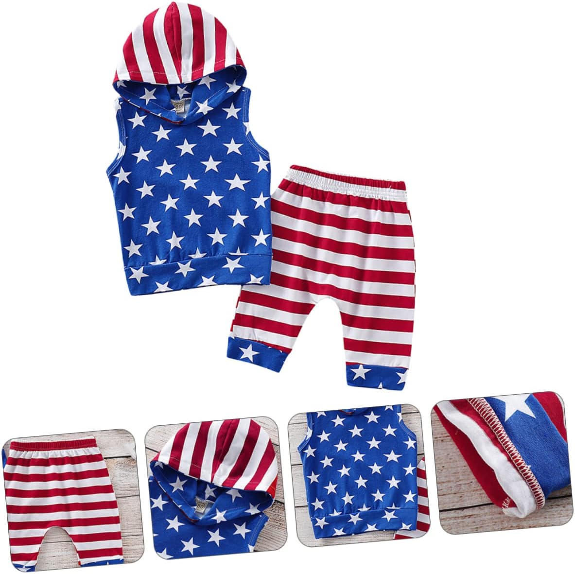 LIFKOME Boys Outfits Cotton Hoodie and Shorts Set