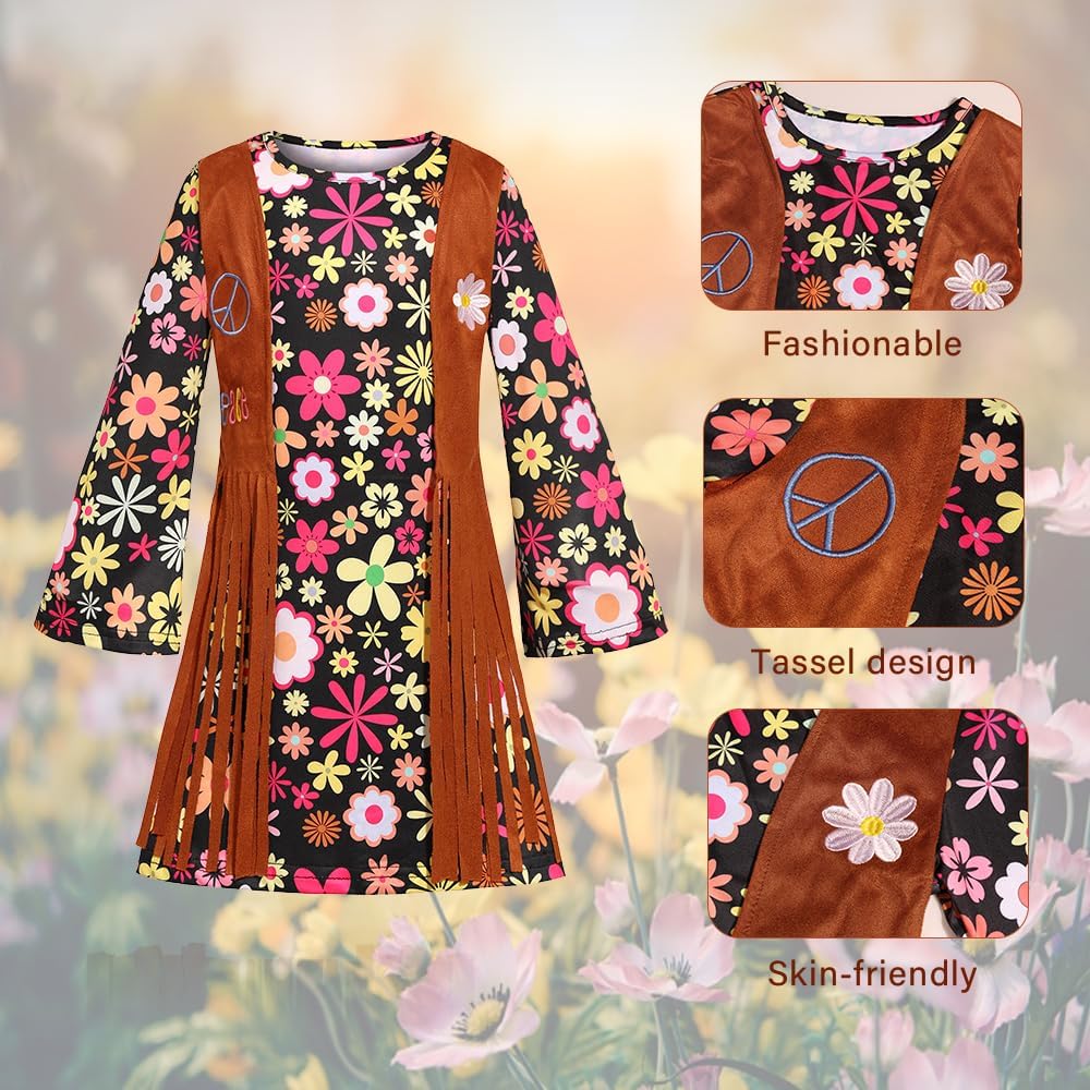 70s Vibes Hipster Costume for Girls