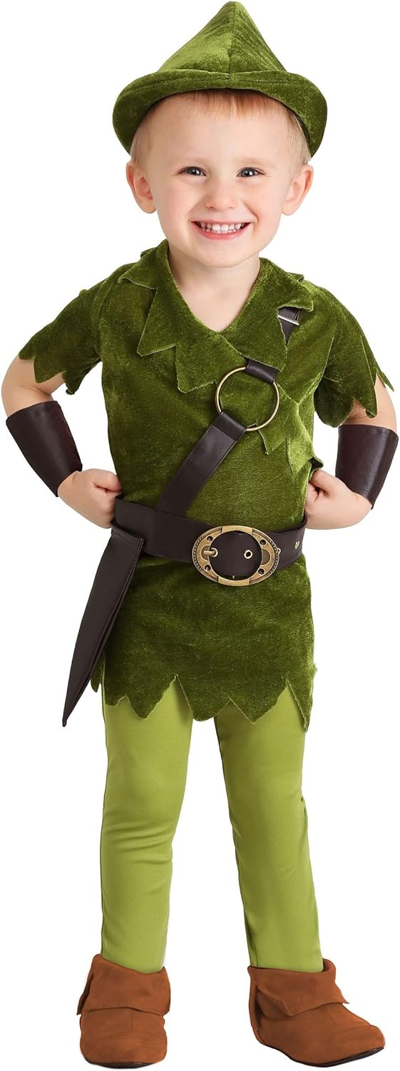Toddler Peter Pan Costume with Hat and Wrist Cuffs