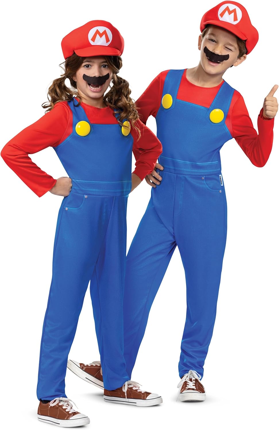 Disguise Boys Mario Costume Super Mario Brothers Kids Costume with Hat and Mustache