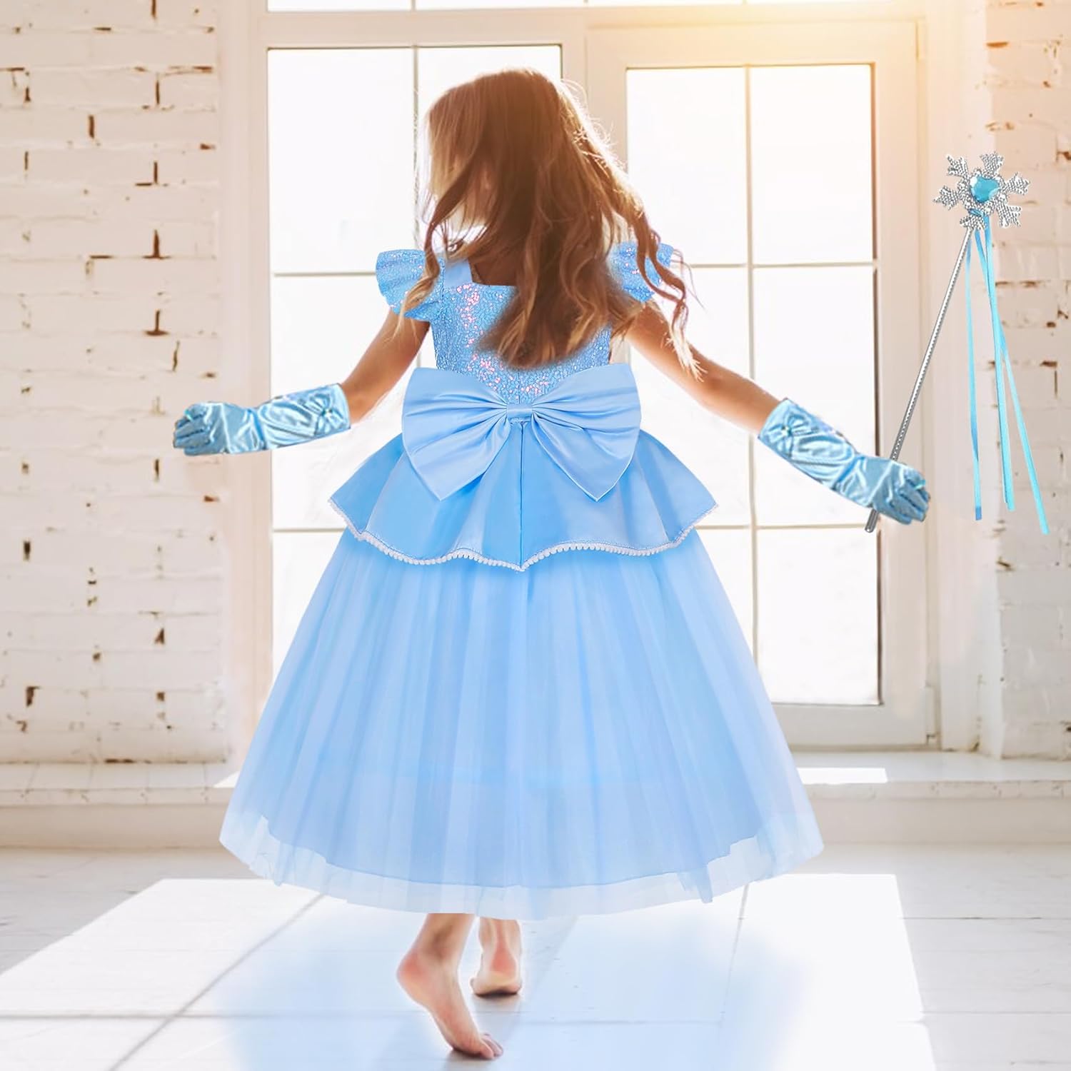 WYB Princess Halloween Costume Dress with Accessories for Girls 4-12