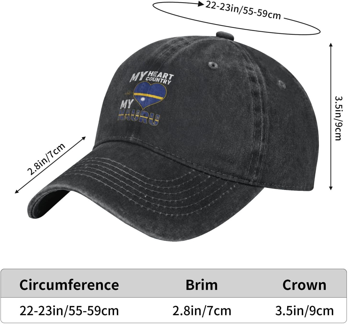 My Heart My Country Nauru Baseball Cap