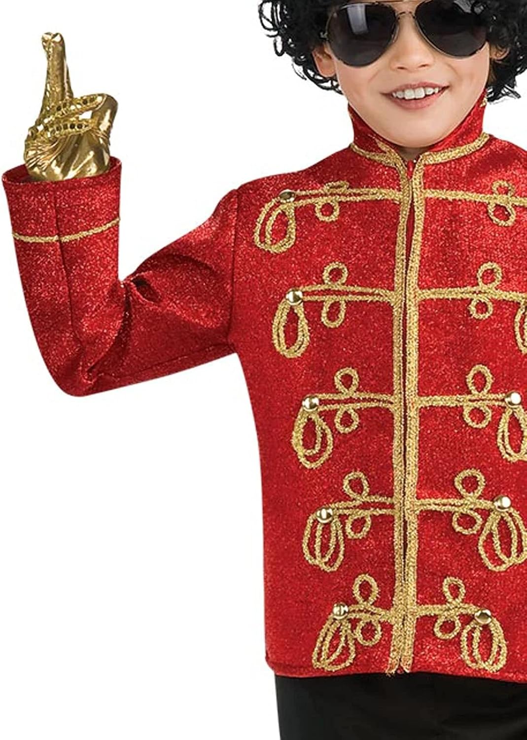 Rubies Michael Jackson ChildsMilitary Jacket Childs Red Costume