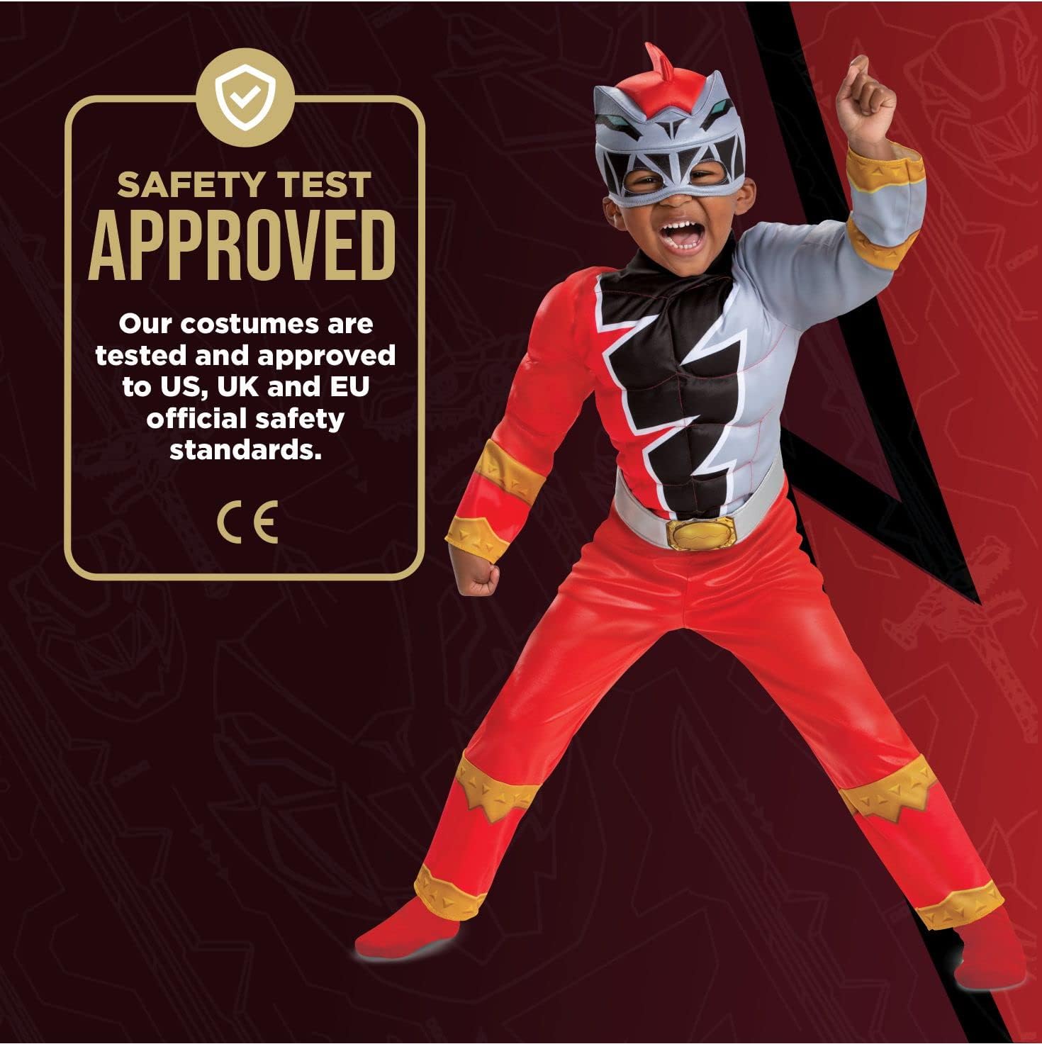 Red Ranger Muscle Muscle Outfit Toddler Official Power Rangers Dino Fury Fun