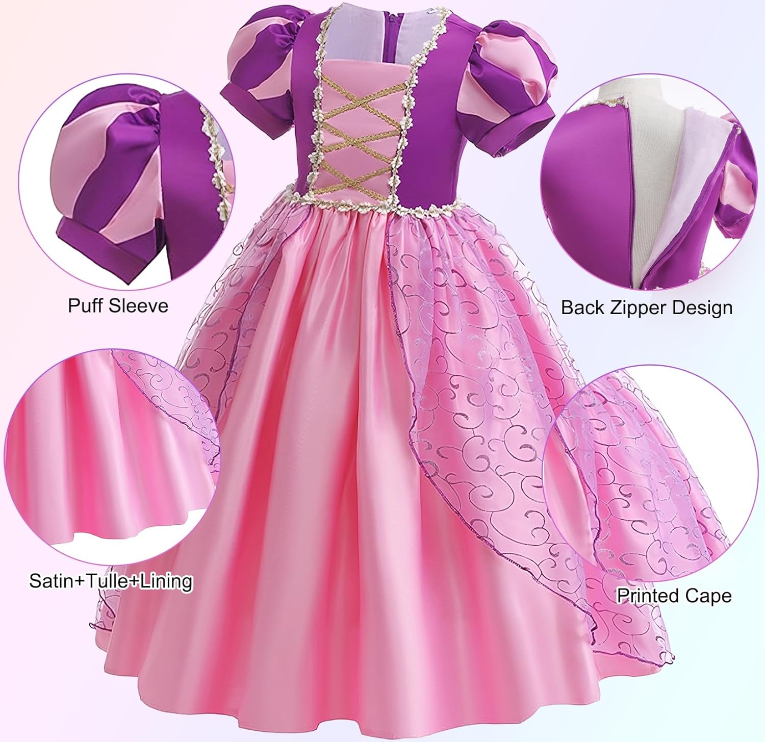 GC Princess Rapunzel Costumes for Girls