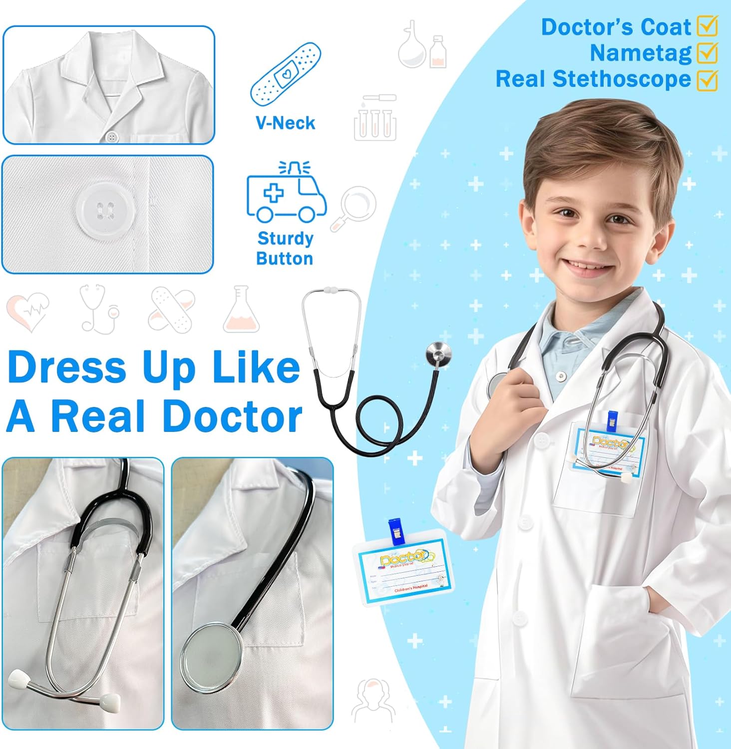 Real-Working Doctor Costume for Kids