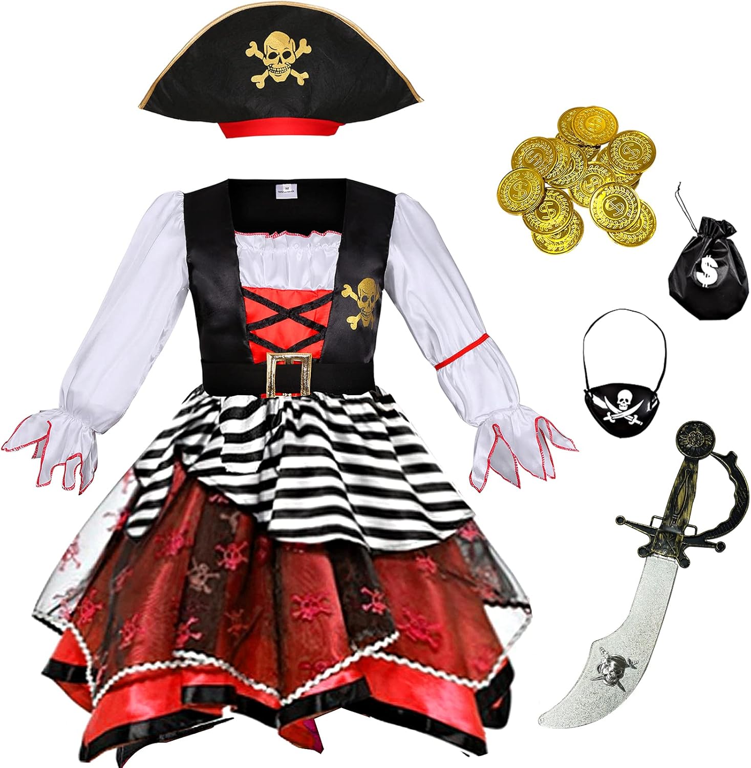 Girls Pirate Costume Accessories for Halloween Kids Fun