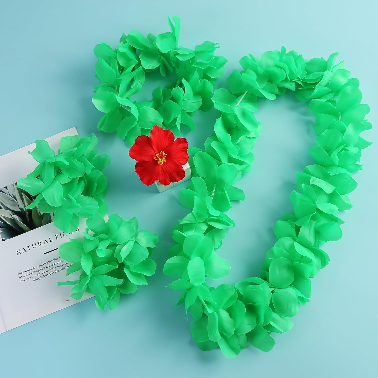Hawaiian Princess Costume Dress for Kids with Flower Leis and Hair Clip