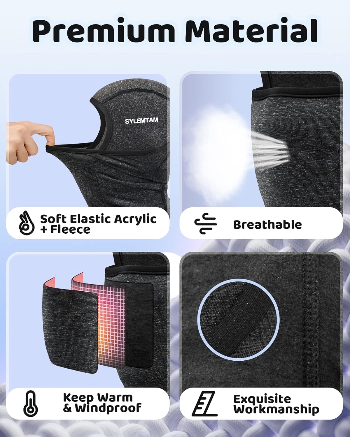 Kids Ski Mask Windproof Balaclava for Ages 2-5