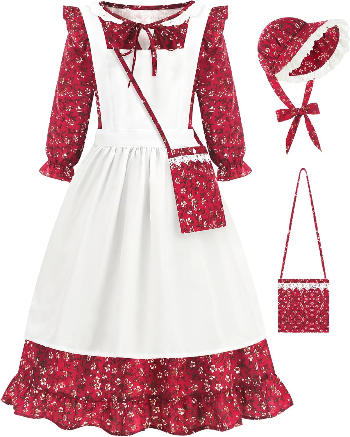 Aoiviss Pioneer Girls Colonial Prairie Dress