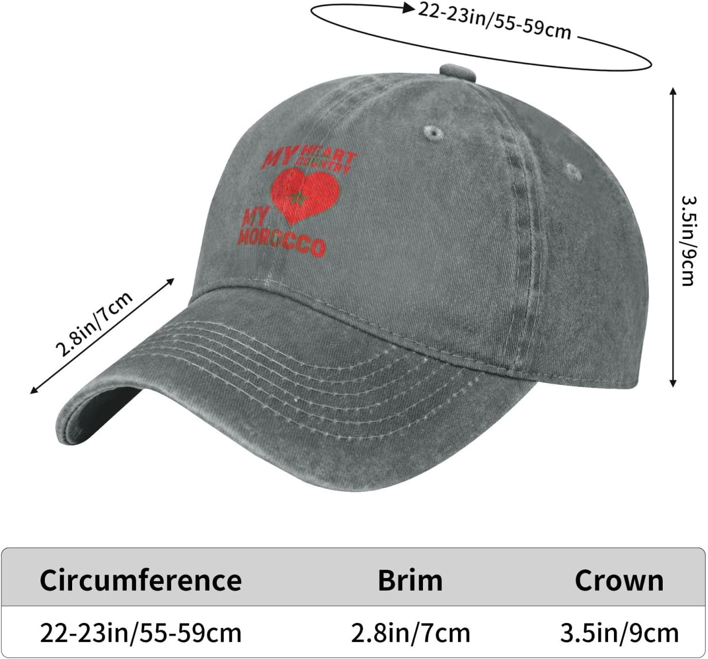 My Heart My Country My Morocco Baseball Hat