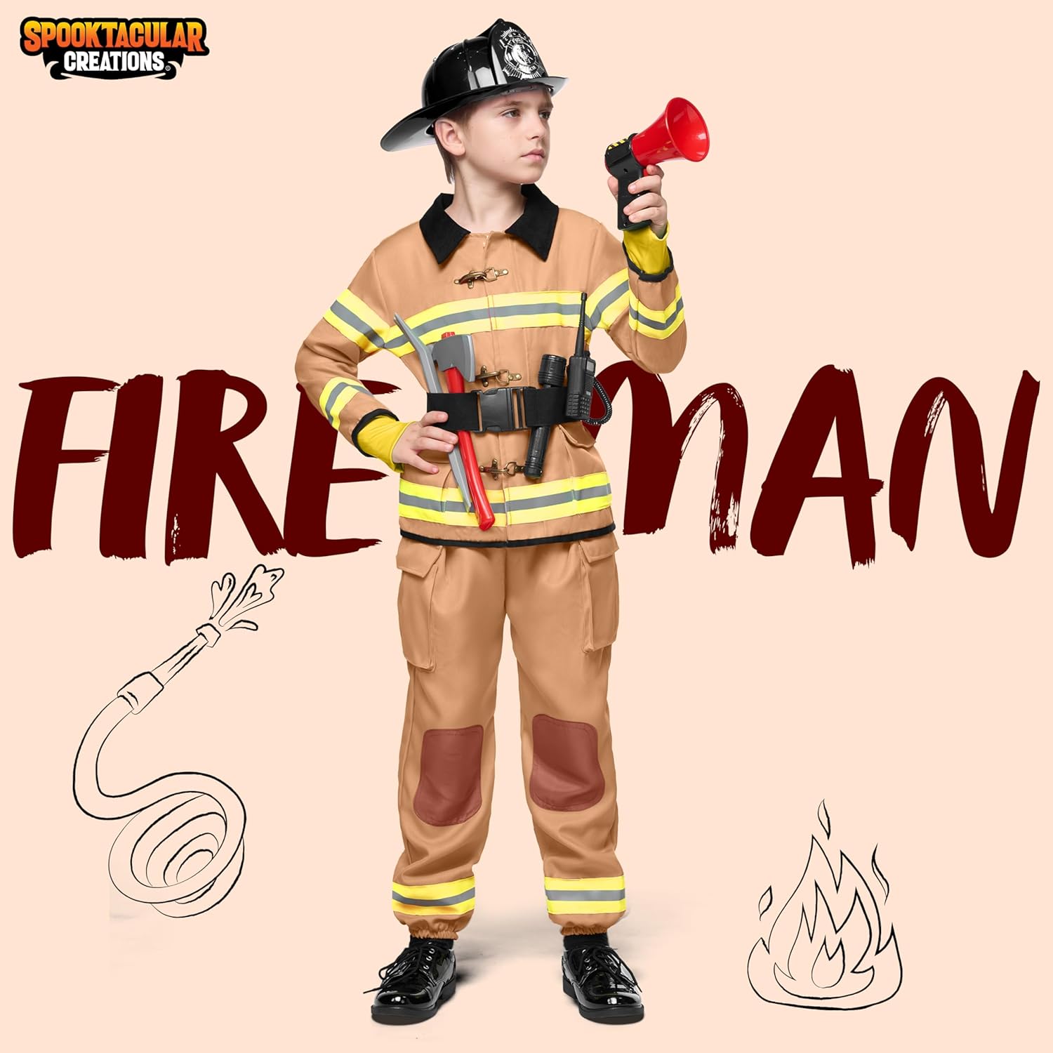 Spooktacular Creations Halloween Boys Fireman Costume Halloween Invite Friends