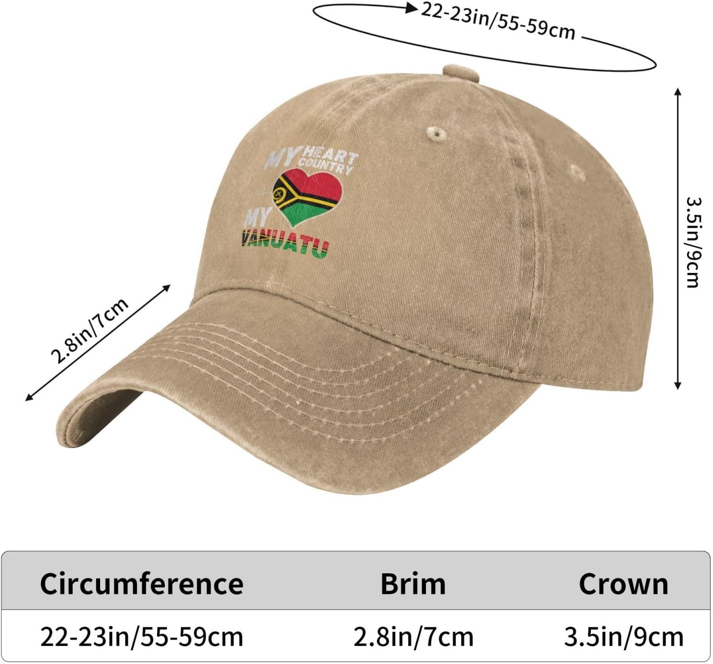 My Heart My Country My Vanuatu Baseball Cap - Relaxed Timeless Design