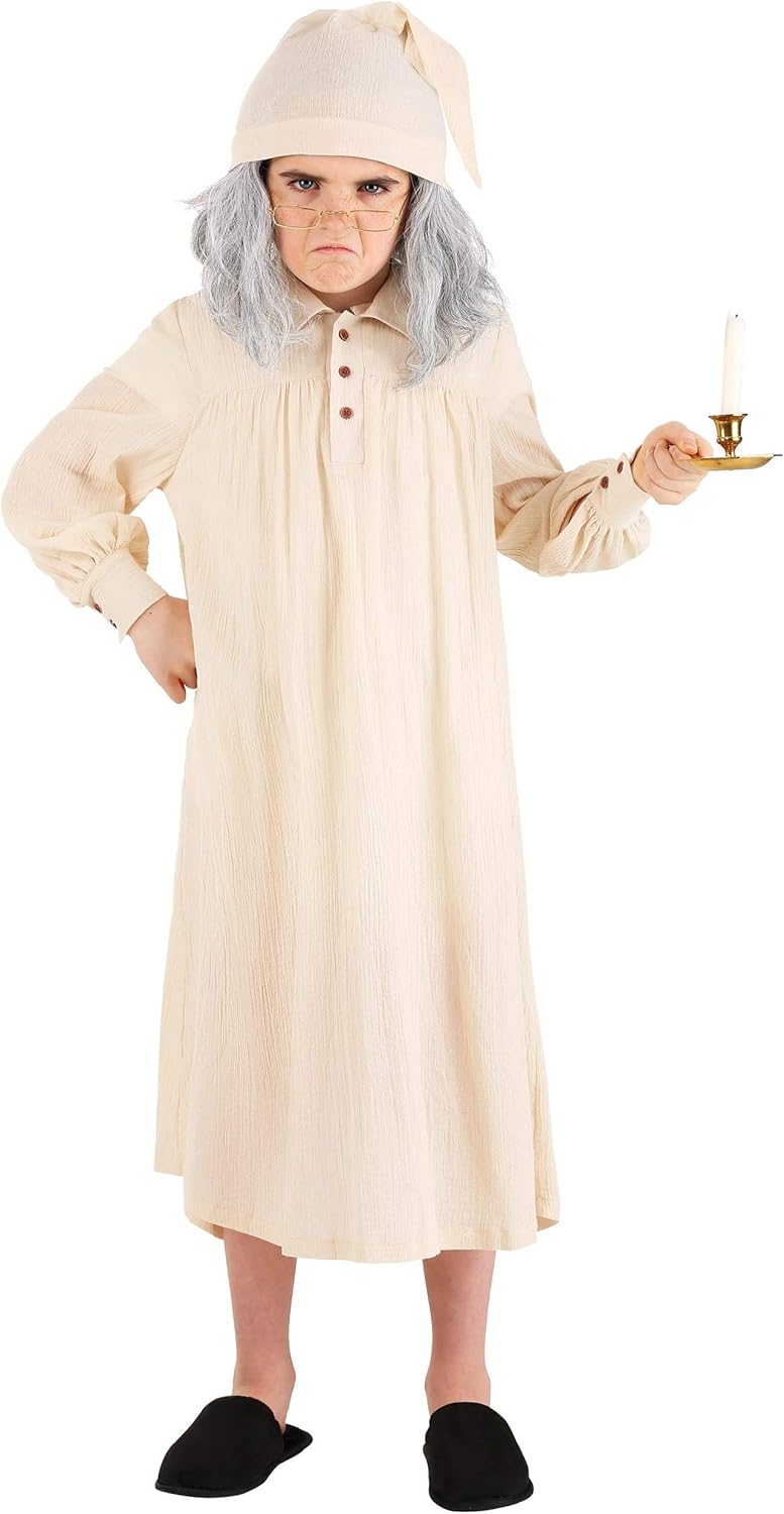 Ebenezer Scrooge Kids costume - Curmudgeon Nightgown Cap