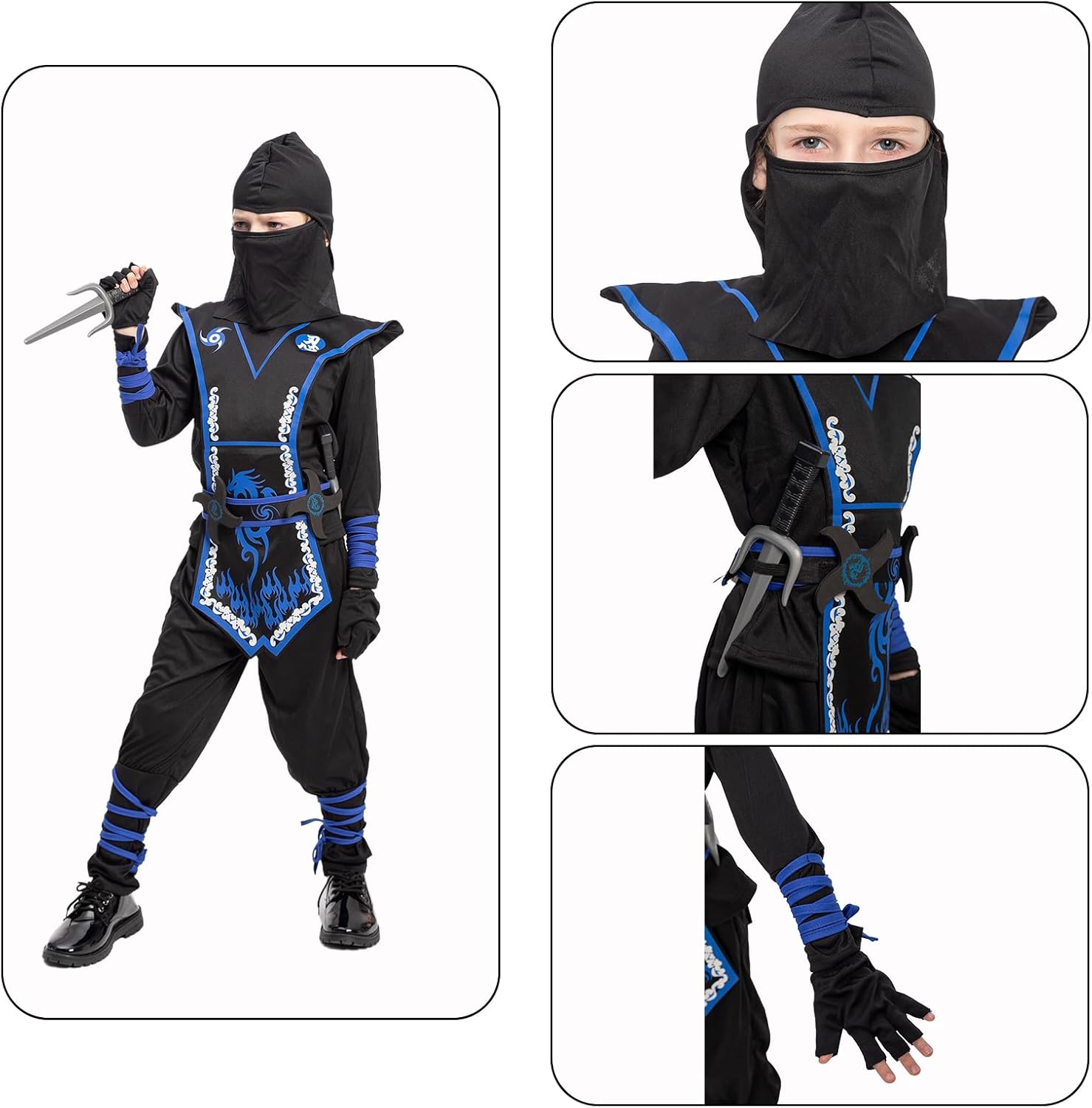 Jazgrom Kids Ninja Costume for Boys Halloween