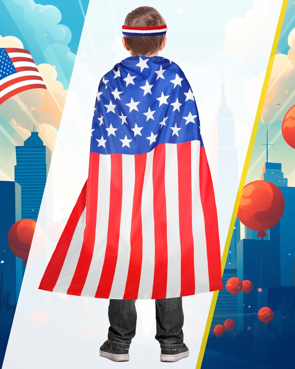Catching the 4th of July Spirit Mepase American Flag Kids Halloween Costumes Bundle