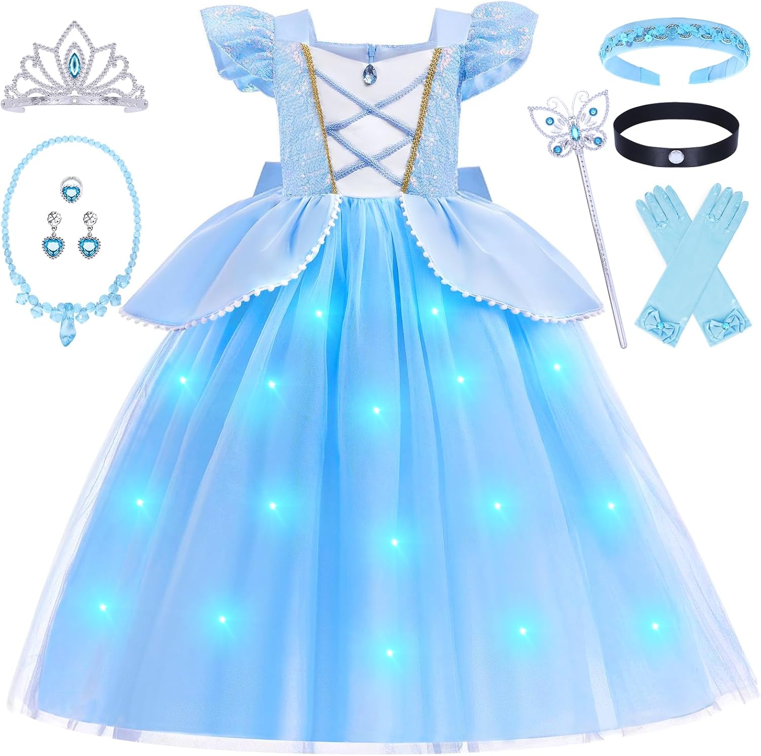 GC Light Up Cinderella Dress for Girls Kids Princess