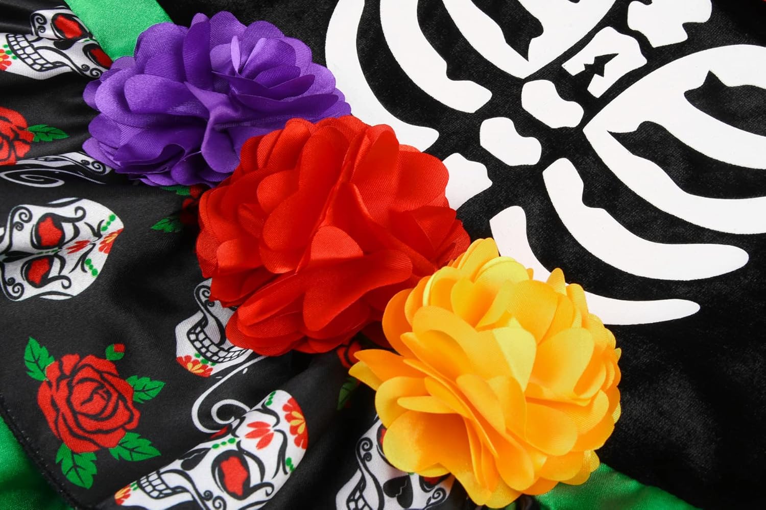 ReliBeauty Kids Day of the Dead Sugar Skull costume for Girls