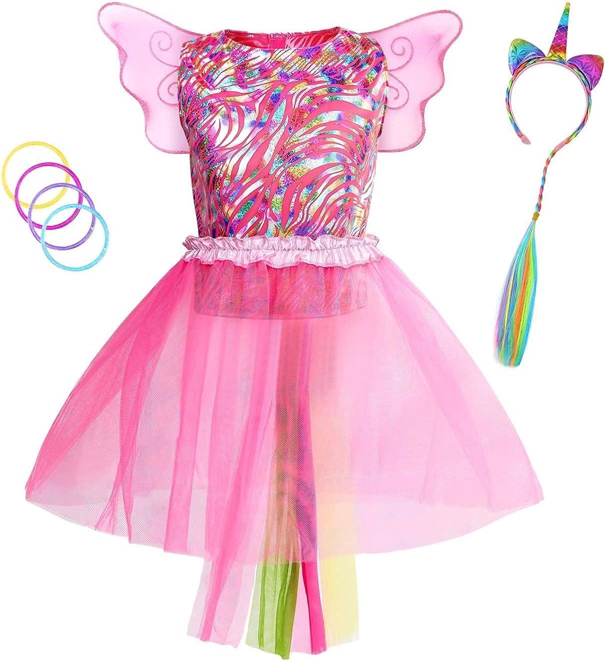 Jeowoqao Girl Dress Up Trunk Set 19 Pcs Princess Costume