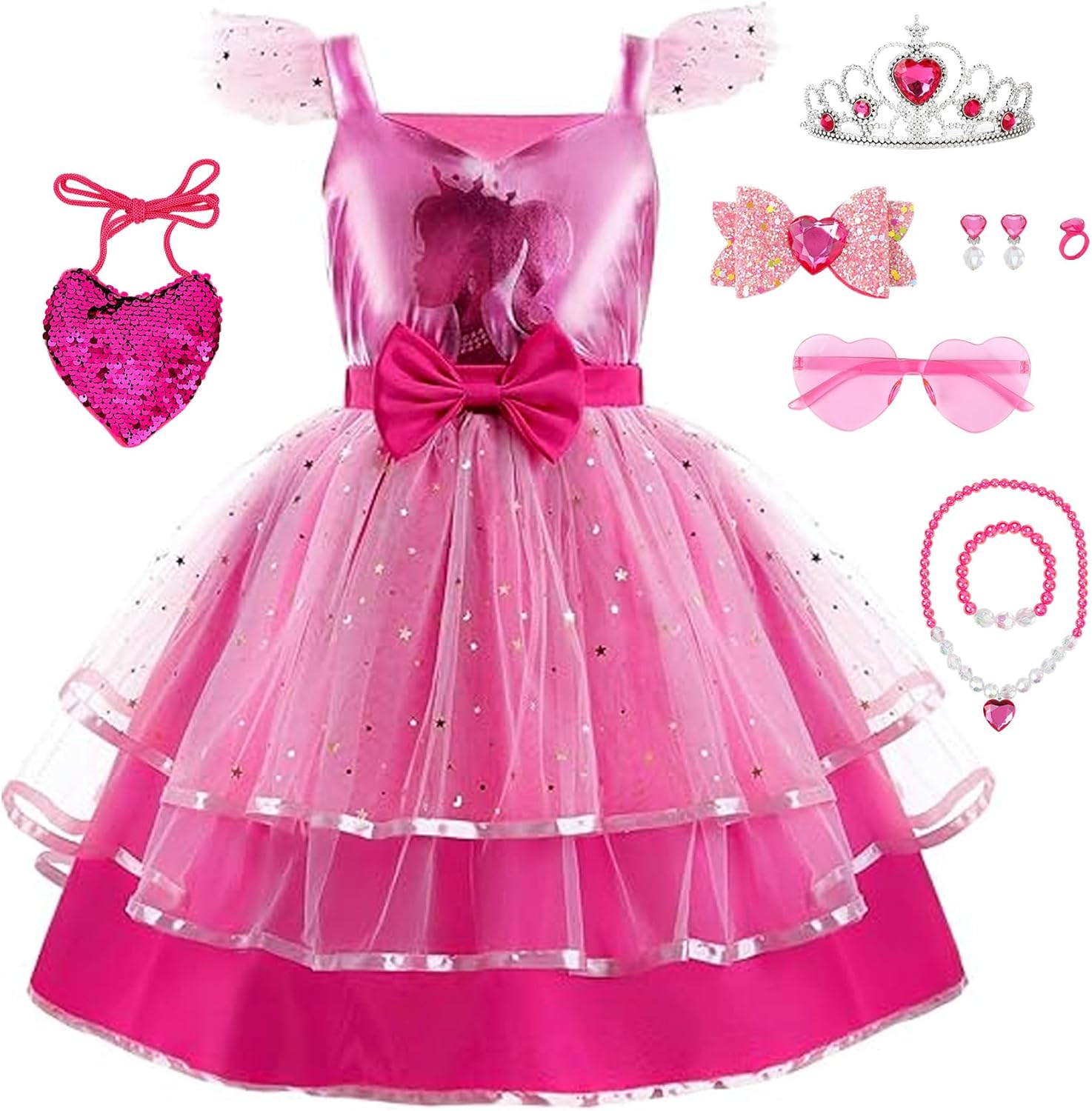 WYB Girls Costume Dress with Crown and Accessories