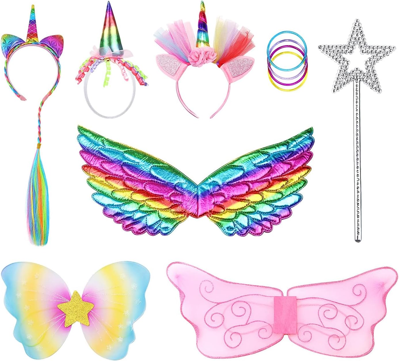 Jeowoqao Girl Dress Up Trunk Set 19 Pcs Princess Costume