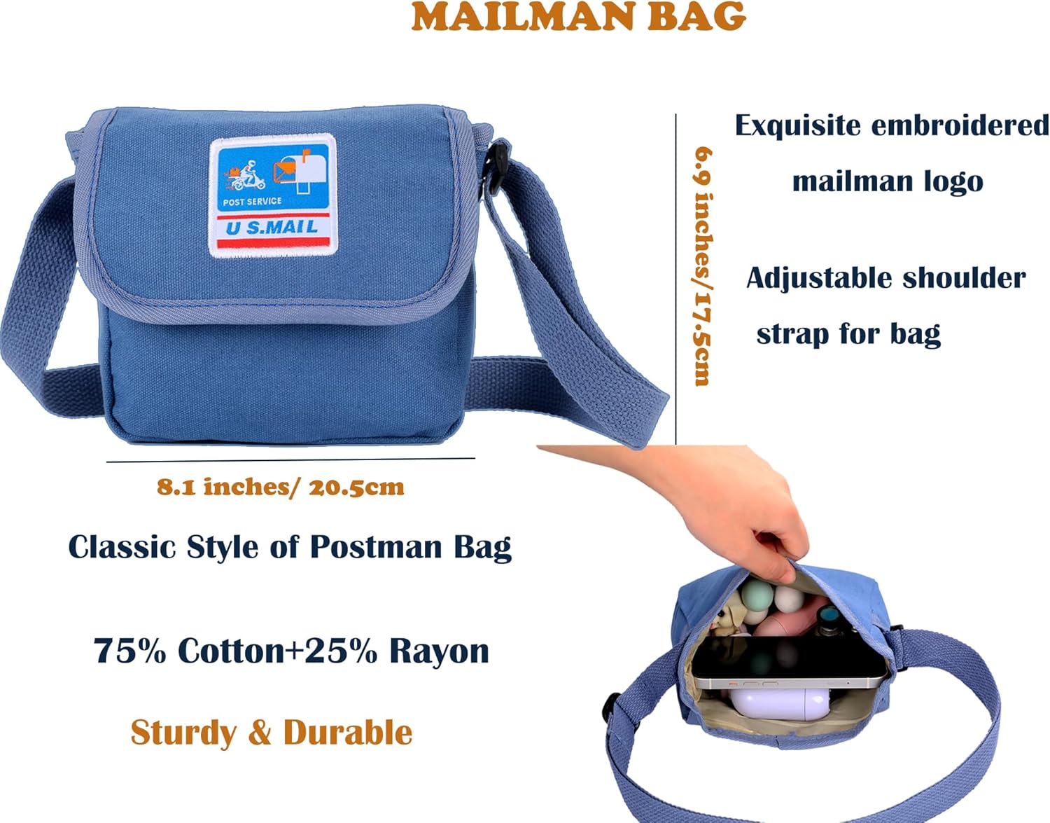 Mailman Costume Bucket HatPostman Bag 2 in 1 for Kids