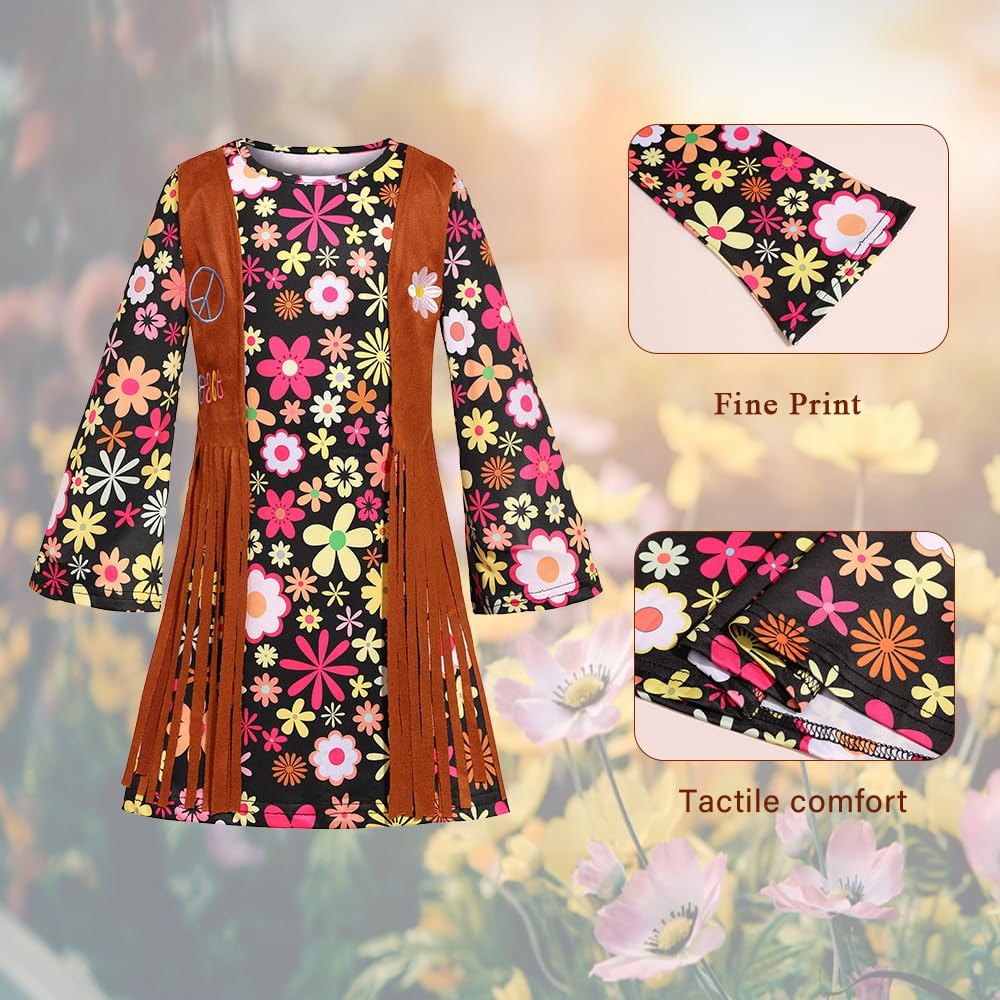 70s Vibes Hipster Costume for Girls