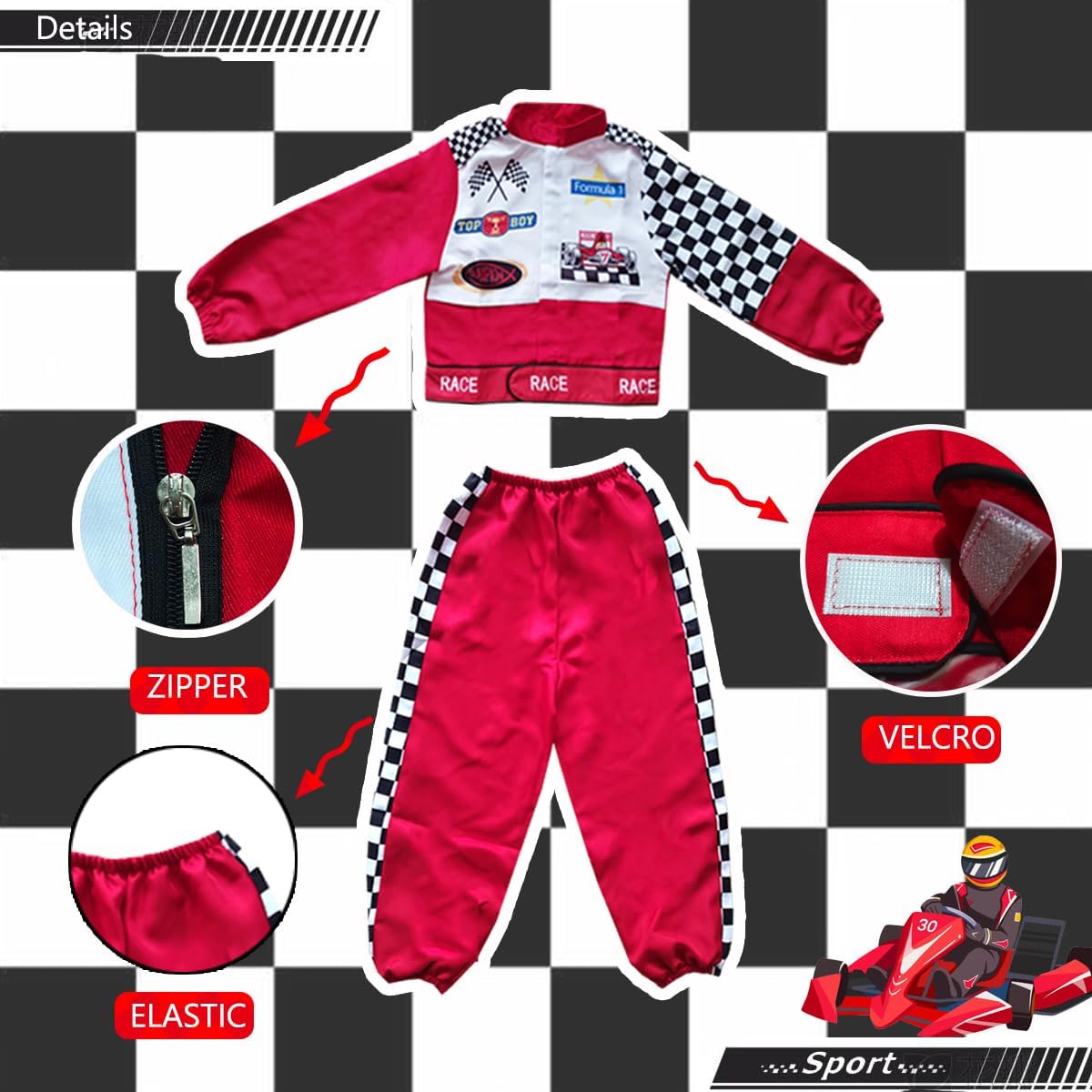 Exciting Race Car Driver Costume for Kids