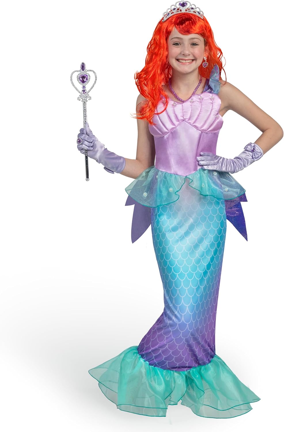 Spooktacular Mermaid Princess Costume Dress Up Set for Girls