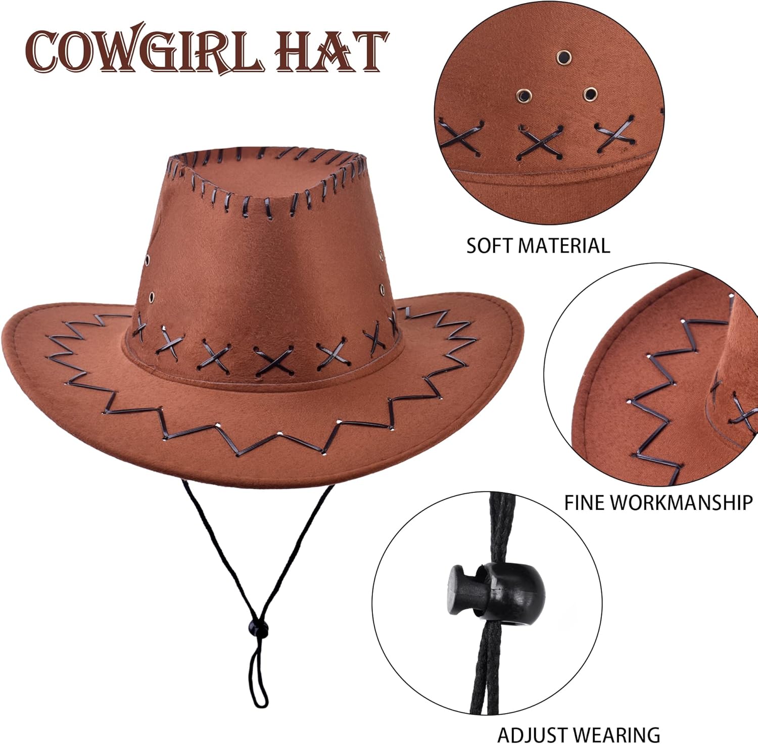 Kids Cowboy Cowgirl Costume 4PCS Set for Boys Girls Role Play