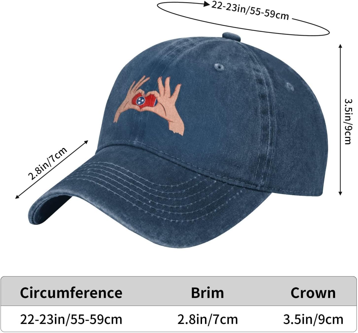 Holding A Heart Flag of Tennessee Baseball Cap