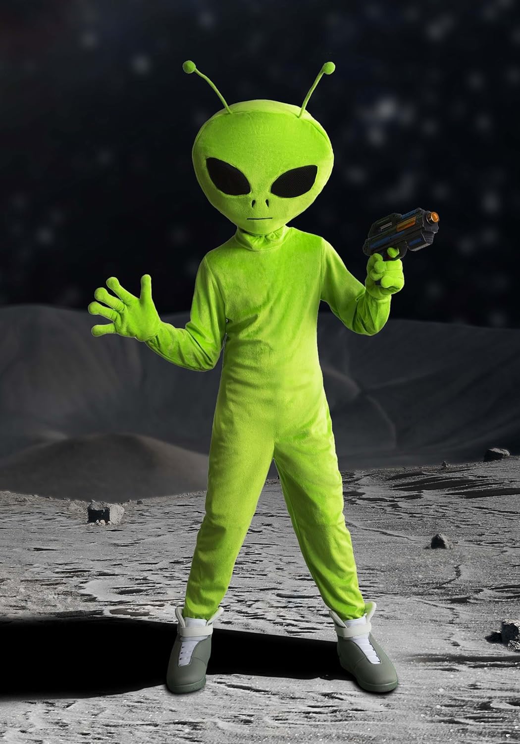 Alien Kids Costume - Galactic Over-sized Alien Jumpsuit with Hood Gloves