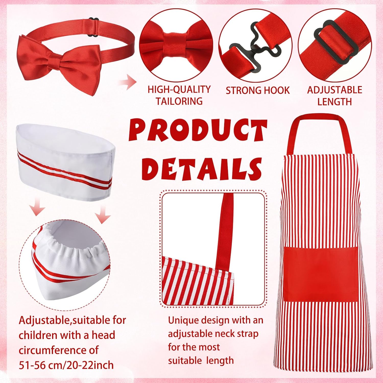 Classic Retro 1950s Waiter Costume Set for Kids