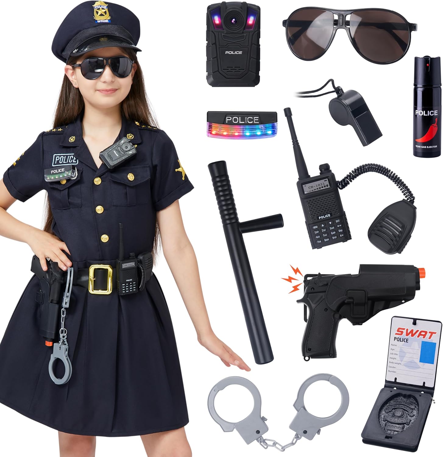 Spooktacular Girl Police Costume Toddler Set
