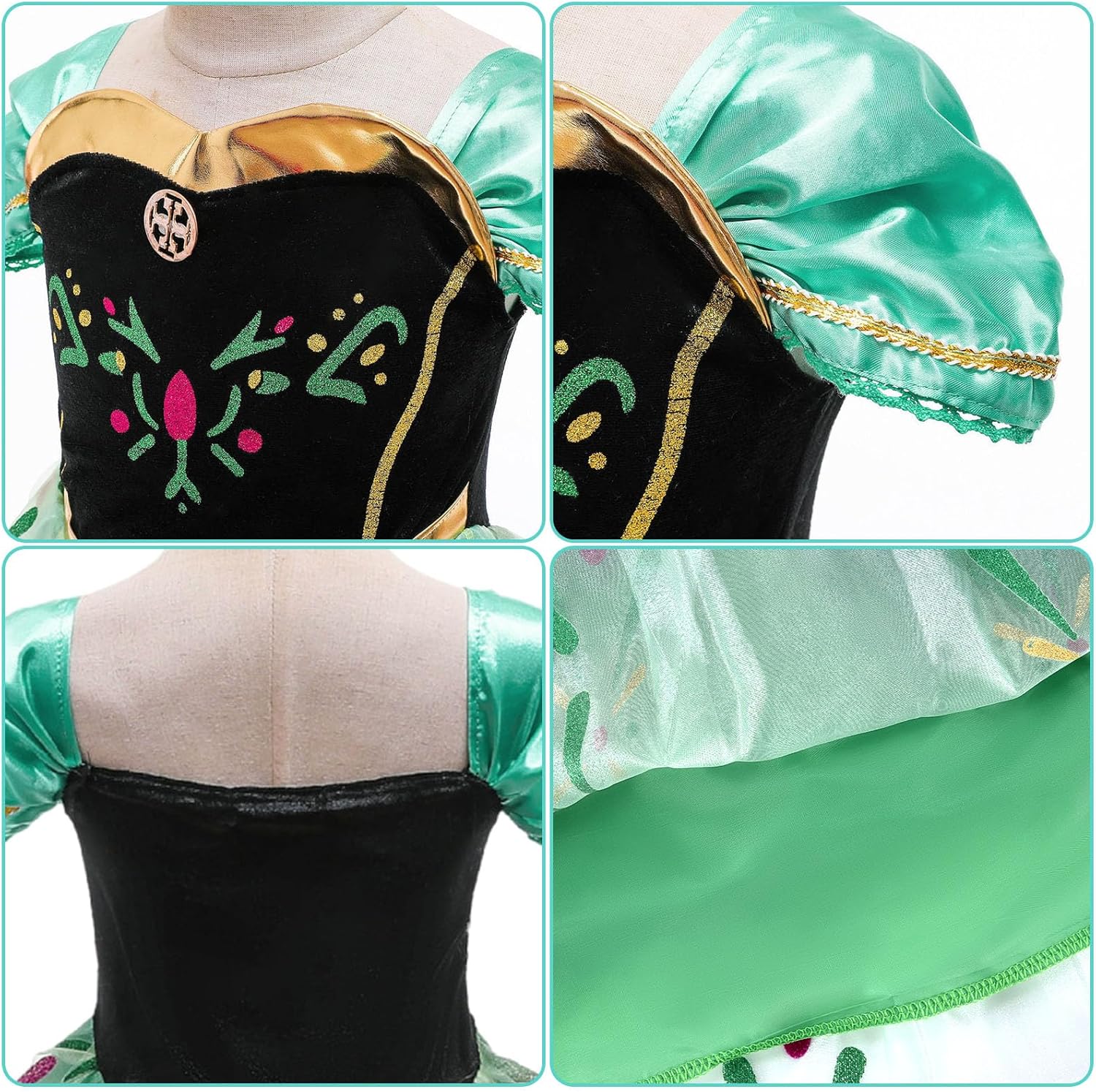 Latocos 10-Piece Glow-in-the-Dark Princess Costume Set for Girls