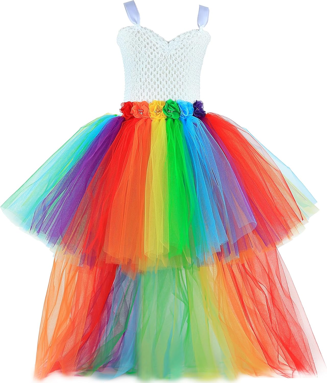 Elegant Handmade Girls Party Evening Dress with Train