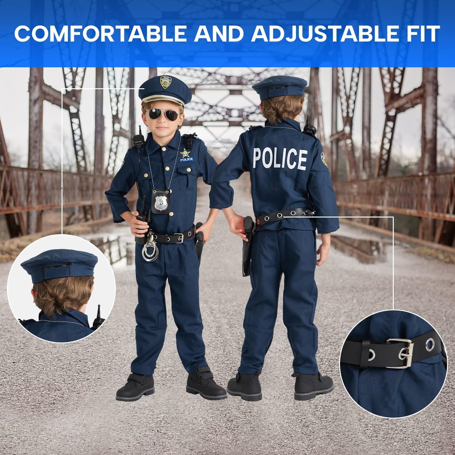 Dress Up America Police Costume for Kids Realistic CopUniform