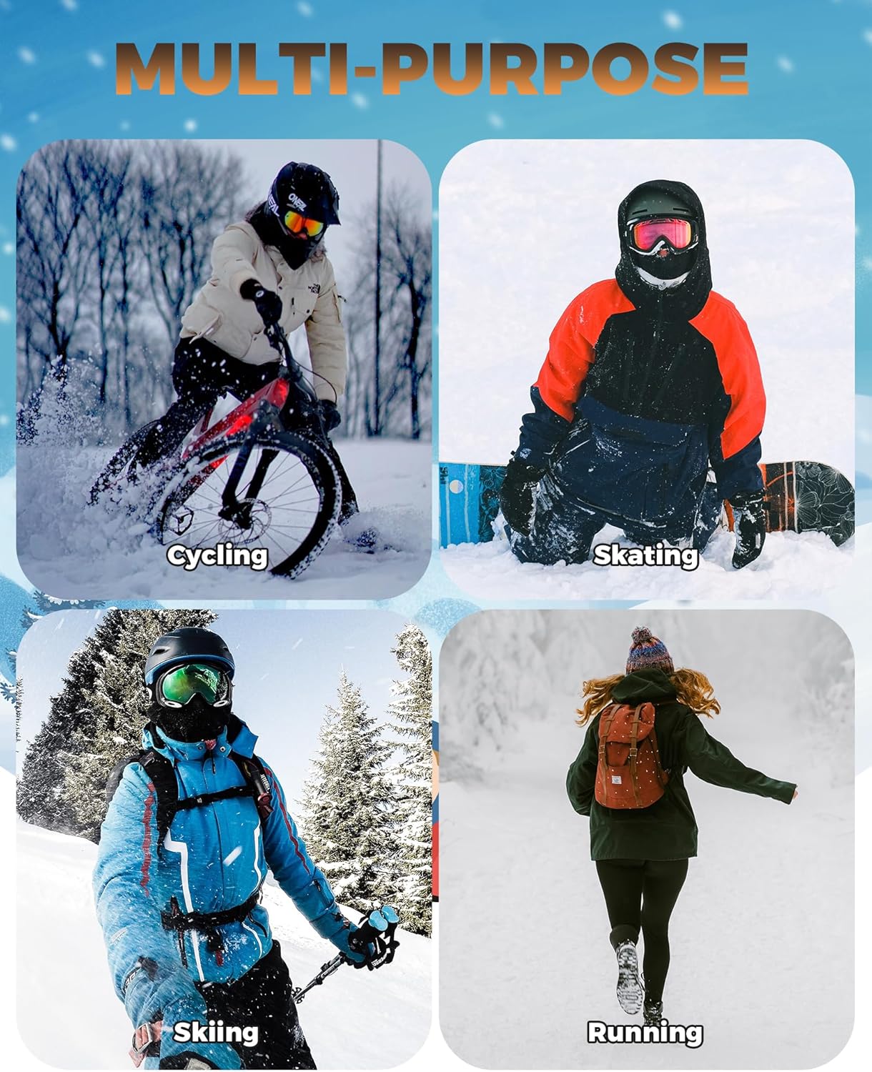 Rockbros Ski Mask for Kids Balaclava Windproof