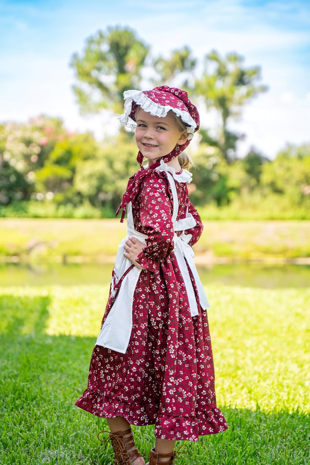 Aoiviss Pioneer Girls Colonial Prairie Dress