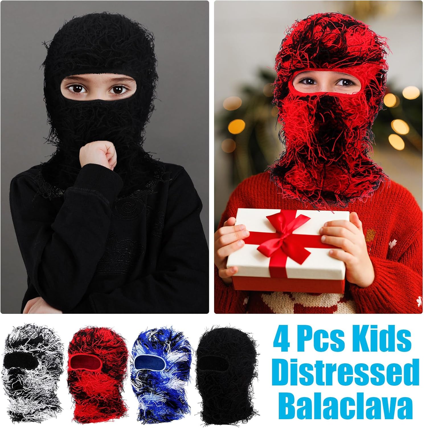 Happy Kids Distressed Balaclava Face Mask