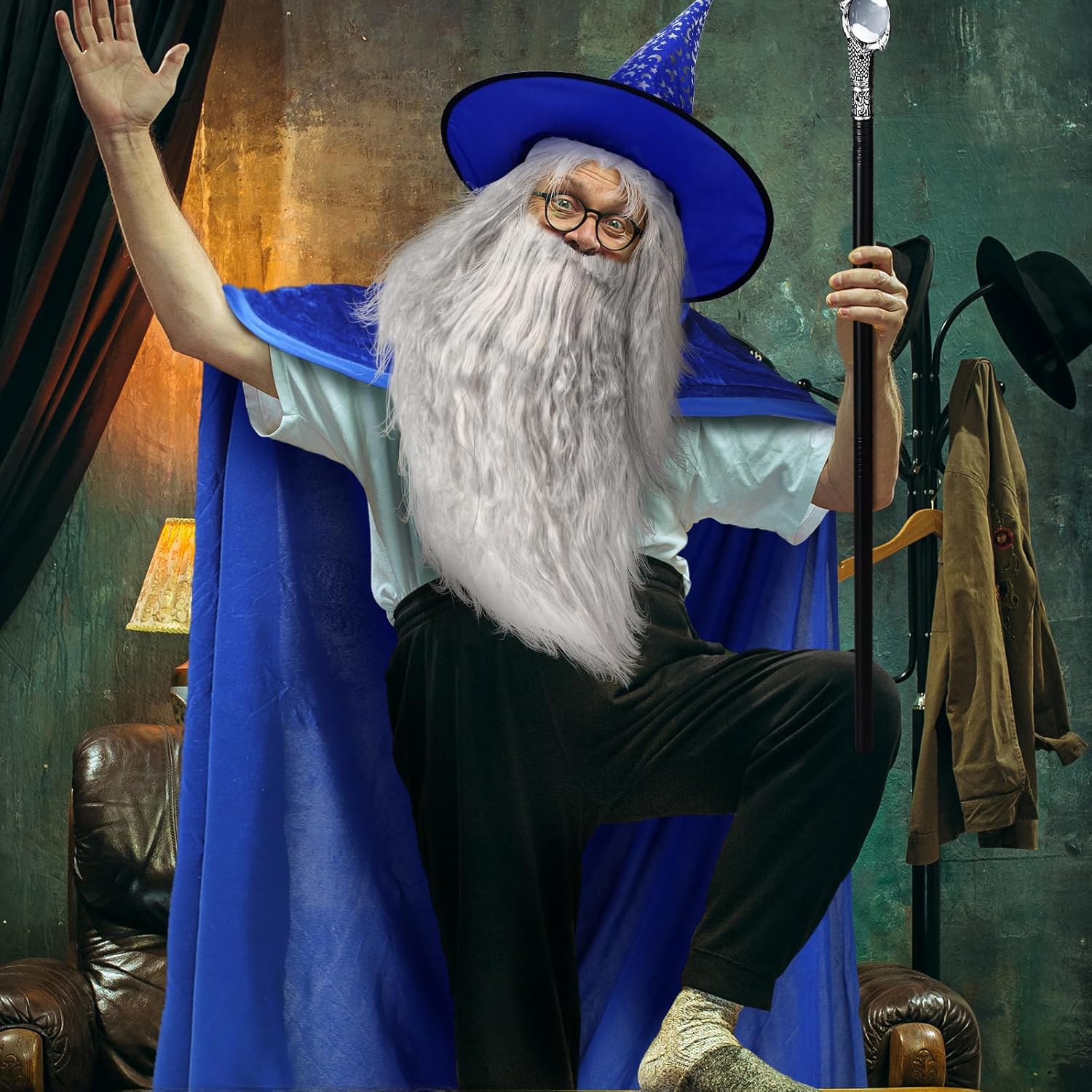Hicarer Halloween Wizard Costume Set for Adults