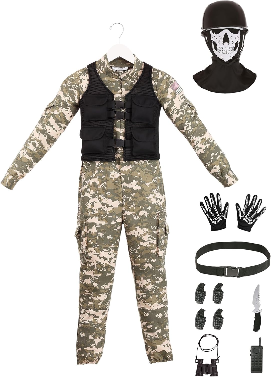 Fight Protect Succeed Battle Soldier Costume Boys Halloween Outfit
