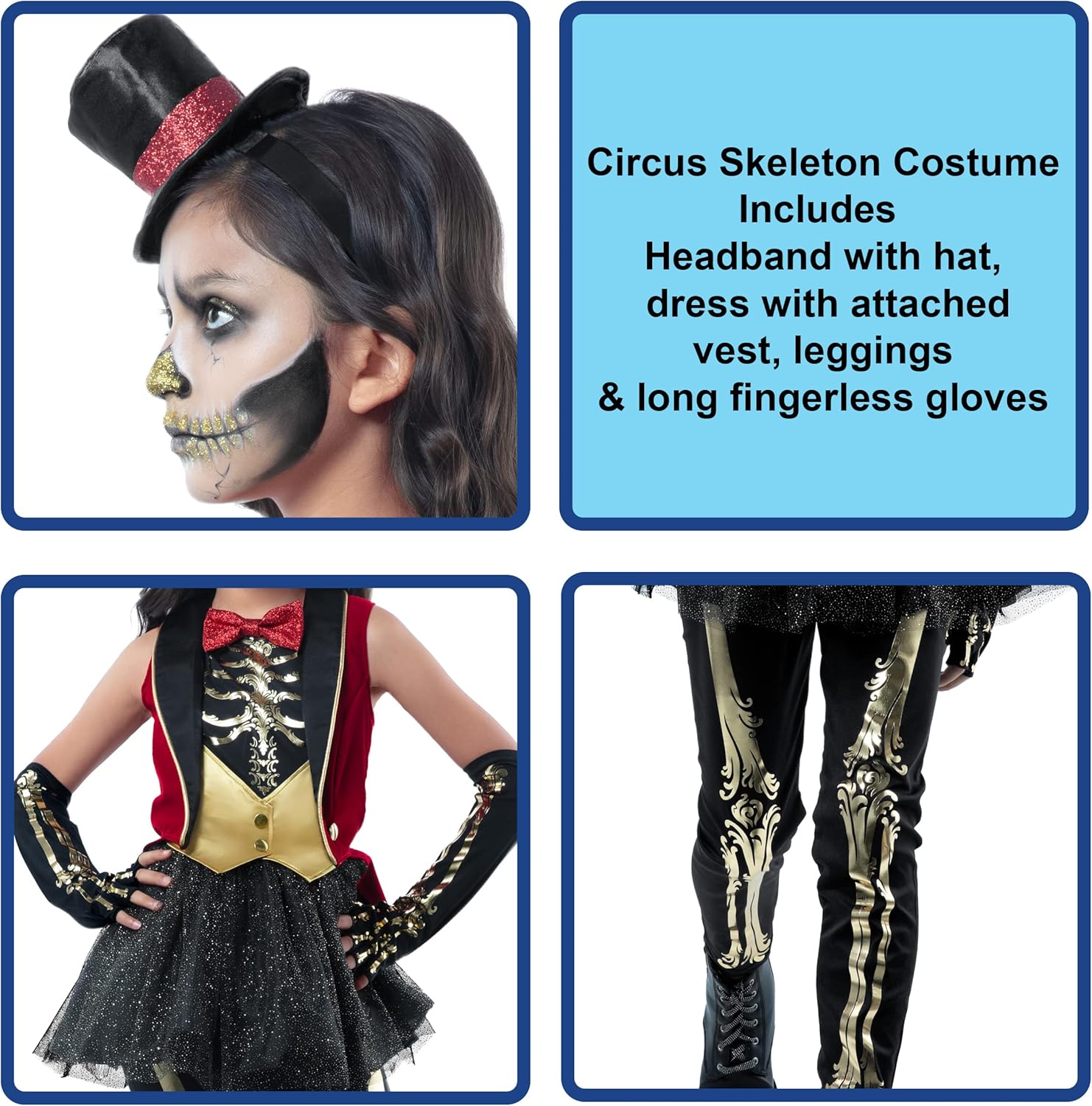 Rubies Girls Skeleton Forum Circus Costume Dress