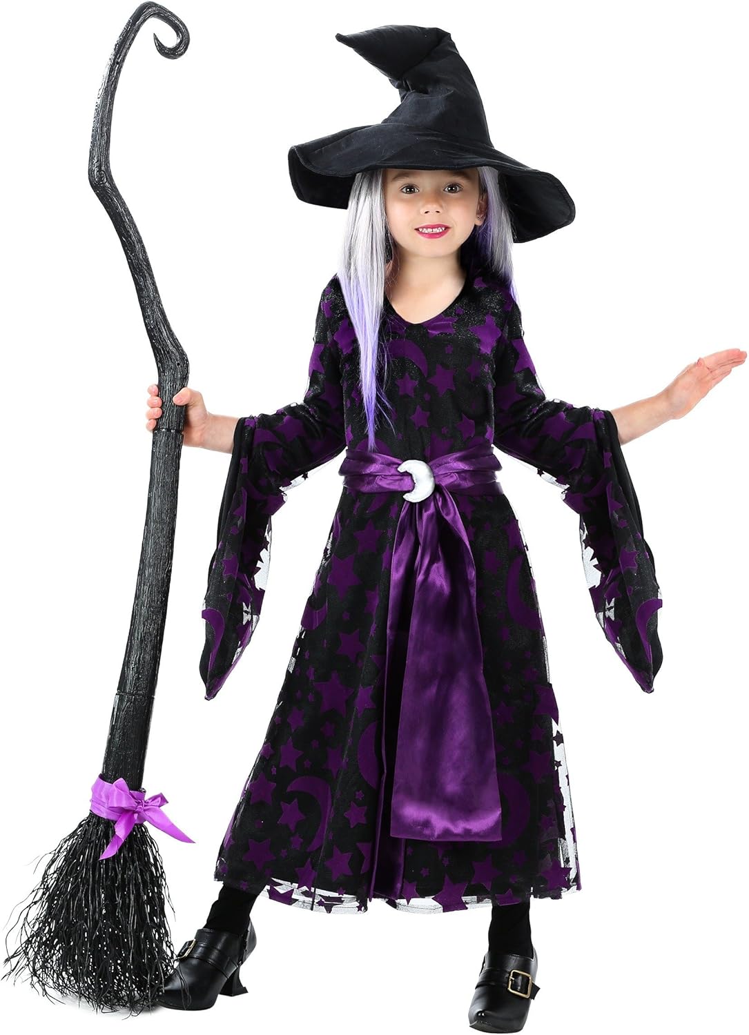 Girls Black Moon Witch Costume for Toddler