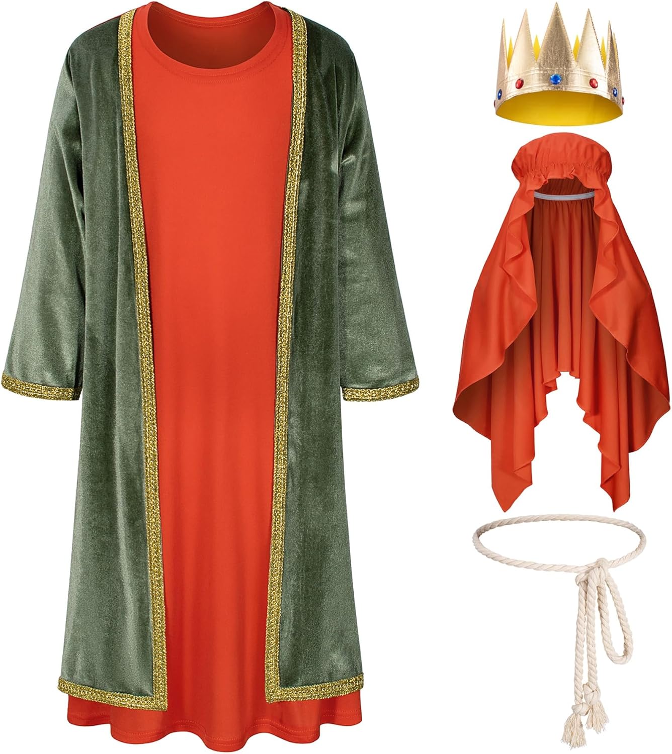 3 Wise Men Costume for Boys - Biblical Nativity Season Shirt Accessories