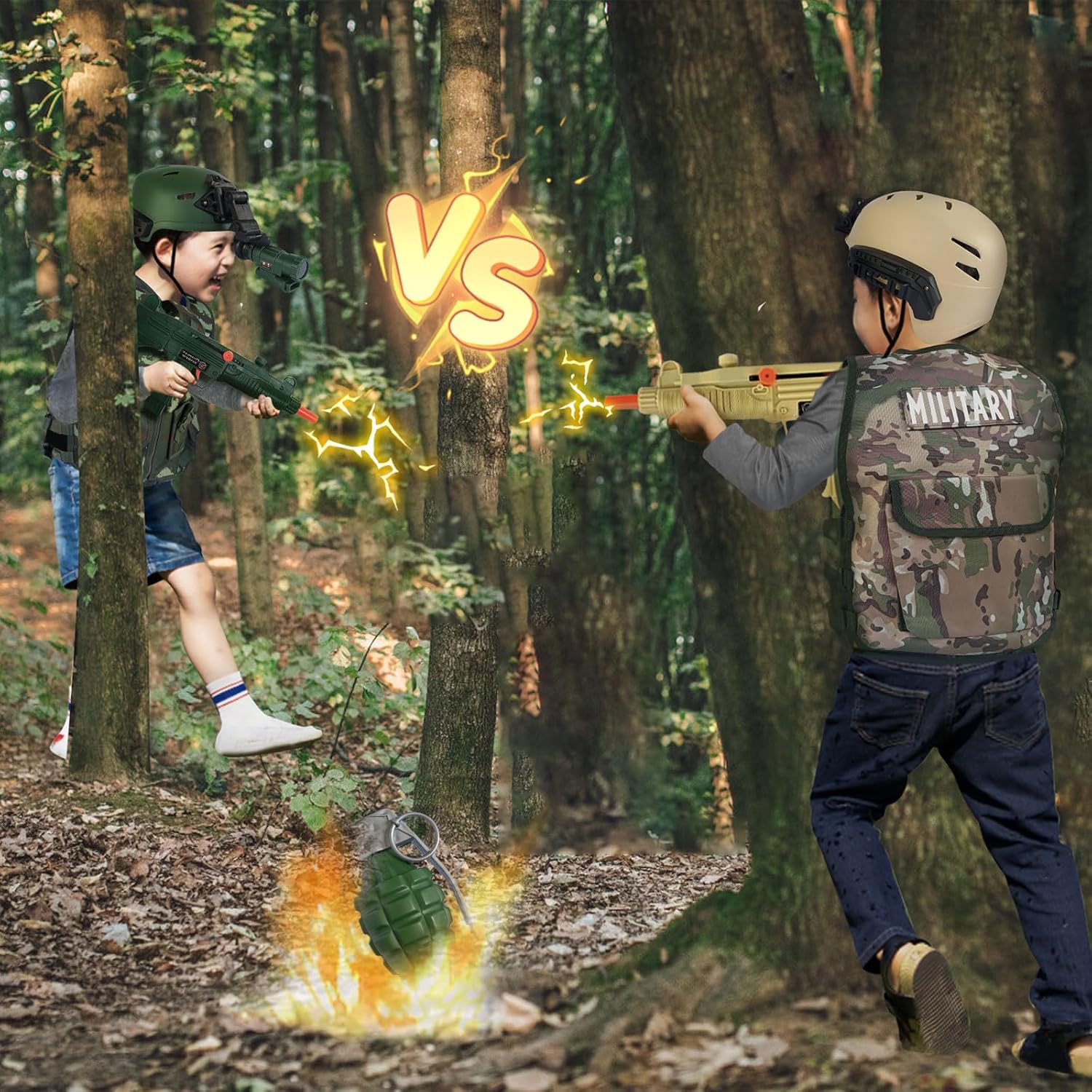 ZIRSENG 20-Piece Army Costume for Kids 3-10