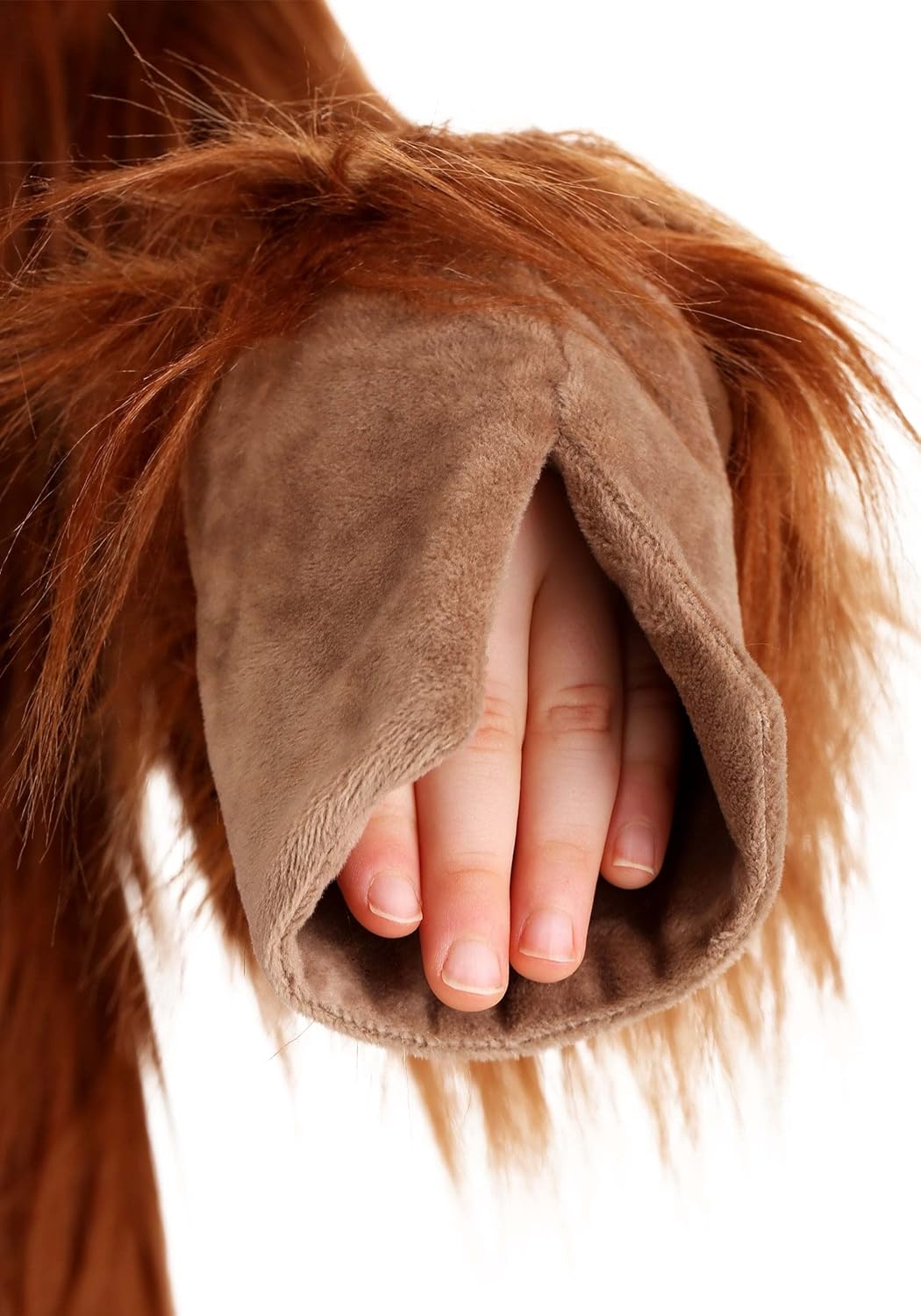 Kids Highland Cow Costume Faux Fur Velour Jumpsuit Adjustable Hood X-Large